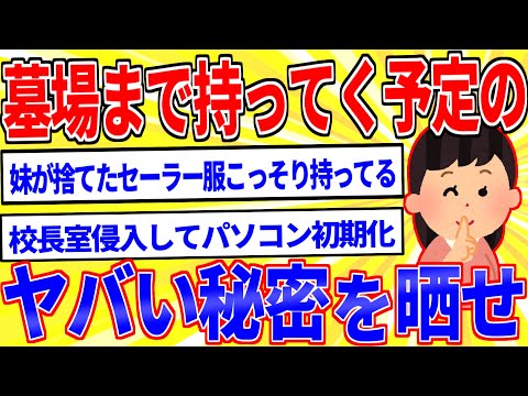 墓場まで持ってく秘密をここにだけ晒せｗｗｗ【2ch面白いスレゆっくり解説】