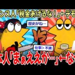 【なぜ】仏「減税しろ！デモや！」vs日本「増税？まぁええか…」←日本人なぜか逆らわない【2ch面白いスレ】