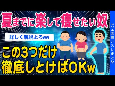 【2ch面白いスレ】夏までに楽して痩せたい奴、この3つのルールだけ守っとけばOKｗｗ【ゆっくり解説】