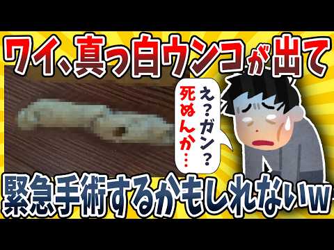 【2ch面白いスレ】ワイ、真っ白なウ●チが出てしまい緊急手術するかもしれないwwww【ゆっくり解説】