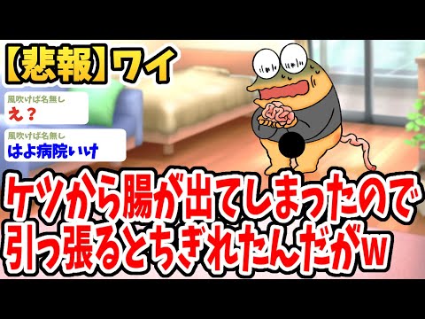 【2ch面白いスレ】ワイ、ケツから腸が出てきたから引き千切ったったwwww【ゆっくり解説】